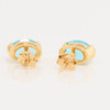9ct Gold Blue Topaz Stud Earrings - Rear View