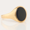 Vintage 9ct Gold Onyx Signet Ring – Size U ½ - 1965-1966 - Angled View