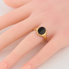 Vintage 9ct Gold Onyx Signet Ring – Size U ½ - 1965-1966 - Worn View