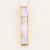 9ct White Gold Mother of Pearl Pendant with Chain - Front View