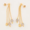 9ct Gold Ball and Star Drop Earrings - Top View