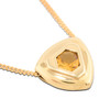 Second Hand 9ct Gold Citrine Triangle Pendant and Chain - Main View