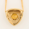 Second Hand 9ct Gold Citrine Triangle Pendant and Chain - Rear View