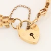 Second Hand 9ct Gold 4 Bar Gate Bracelet with Heart Padlock - Padlock Detail