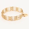 Second Hand 9ct Gold 4 Bar Gate Bracelet with Heart Padlock - Side View