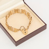 Second Hand 9ct Gold 4 Bar Gate Bracelet with Heart Padlock - In Box