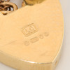 Second Hand 9ct Gold 4 Bar Gate Bracelet with Heart Padlock - Hallmark Detail