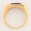 Second Hand Onyx and Diamond Elongated Signet Ring - Top View