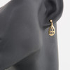 9ct Gold Tear Drop Fleur-de-Lys Earrings - Worn View