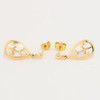 9ct Gold Tear Drop Fleur-de-Lys Earrings - Side View