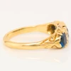 Antique 18ct Gold Sapphire and Diamond Half Hoop Ring - Side View