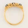 Antique 18ct Gold Sapphire and Diamond Half Hoop Ring - Top View