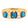 Antique 18ct Gold Sapphire and Diamond Half Hoop Ring - Main View