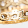 Vintage 9ct Gold Spinel Openwork Band Ring - Hallmark Detail