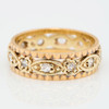 Vintage 9ct Gold Spinel Openwork Band Ring - Front View
