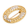 9ct Two Colour 9ct Gold Oval Celtic Knot Brooch - Main View