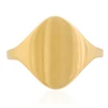 Second Hand 14ct Gold Curved Signet Ring - Main View