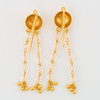 Second Hand 22ct Gold Crystal Tassel Drop Earrings - Rear View