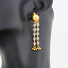 Second Hand 22ct Gold Crystal Tassel Drop Earrings -  Worn View