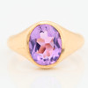 Vintage 9ct Gold Amethyst Signet Ring – Size M – 1968-1969 - Main View