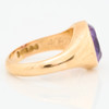 Vintage 9ct Gold Amethyst Signet Ring – Size M – 1968-1969 - Side View