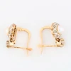 Antique 18ct Gold Pearl and Diamond Cluster Drop Earrings - Top View