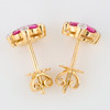 9ct Gold Ruby and Diamond Flower Stud Earrings - Top View