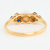 Second Hand 9ct Gold Pearl and Sapphire Dress Ring - Rear View