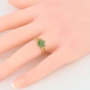 Vintage 9ct Gold Emerald Cluster Ring, Barked Shoulders -1970-1971 - Worn View