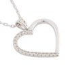 9ct White Gold Diamond Heart Pendant and Chain - Main View