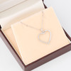 9ct White Gold Diamond Heart Pendant and Chain - In Box