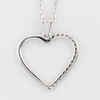 9ct White Gold Diamond Heart Pendant and Chain - Rear View