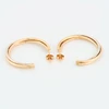 Second Hand 2 Colour 9ct Gold Twist Hoop Earrings - Rear View