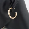Second Hand 2 Colour 9ct Gold Twist Hoop Earrings - Worn View
