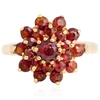 Second Hand 9ct Gold Garnet Cluster Ring - Main View