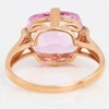 Second Hand 9ct Rose Gold Amethyst Dress Ring with Diamond Shoulders - Rear View