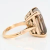 Vintage 9ct Gold Smokey Quartz Dress Ring - Side View