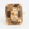 Vintage 9ct Gold Smokey Quartz Dress Ring - Front View