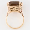 Vintage 9ct Gold Smokey Quartz Dress Ring - Top View