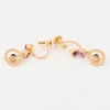 Antique 9ct Gold Amethyst and Enamel Drop Earrings - Rear Angled View