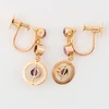Antique 9ct Gold Amethyst and Enamel Drop Earrings - Rear View