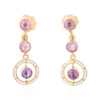 Antique 9ct Gold Amethyst and Enamel Drop Earrings - Main View