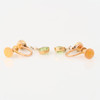 Antique 9ct Gold Peridot and Pearl Drop Earrings - Rear Angled View