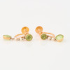 Antique 9ct Gold Peridot and Pearl Drop Earrings - Front Angled View