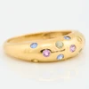 Second Hand 9ct Gold Multi-Colour Sapphire Dress Ring - Angled View