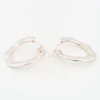 18ct White Gold Crinkled Hoop Earrings - Angled View