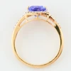 Second Hand 9ct Gold Tanzanite & Spinel Cluster Ring - Top View