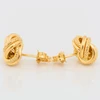 Second Hand 18ct Gold Knot Stud Earrings - Side View