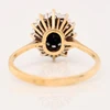 Second Hand 9ct Gold Sapphire and Cubic Zirconia Cluster Ring - Rear View