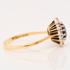 Second Hand 9ct Gold Sapphire and Cubic Zirconia Cluster Ring - Side View